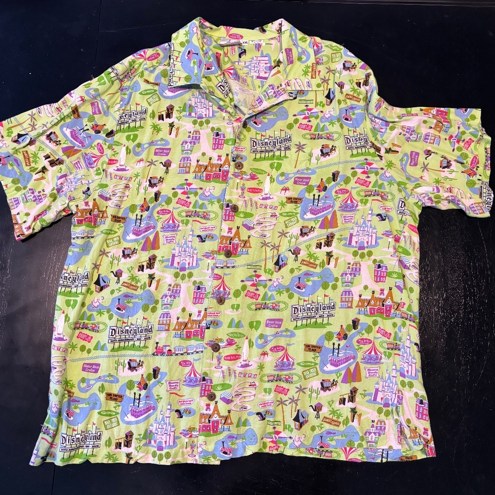 Disneyland 50th Anniversary Rayon Hawaiian SHAG Tiki 2005 Rayon Shirt Men XXL